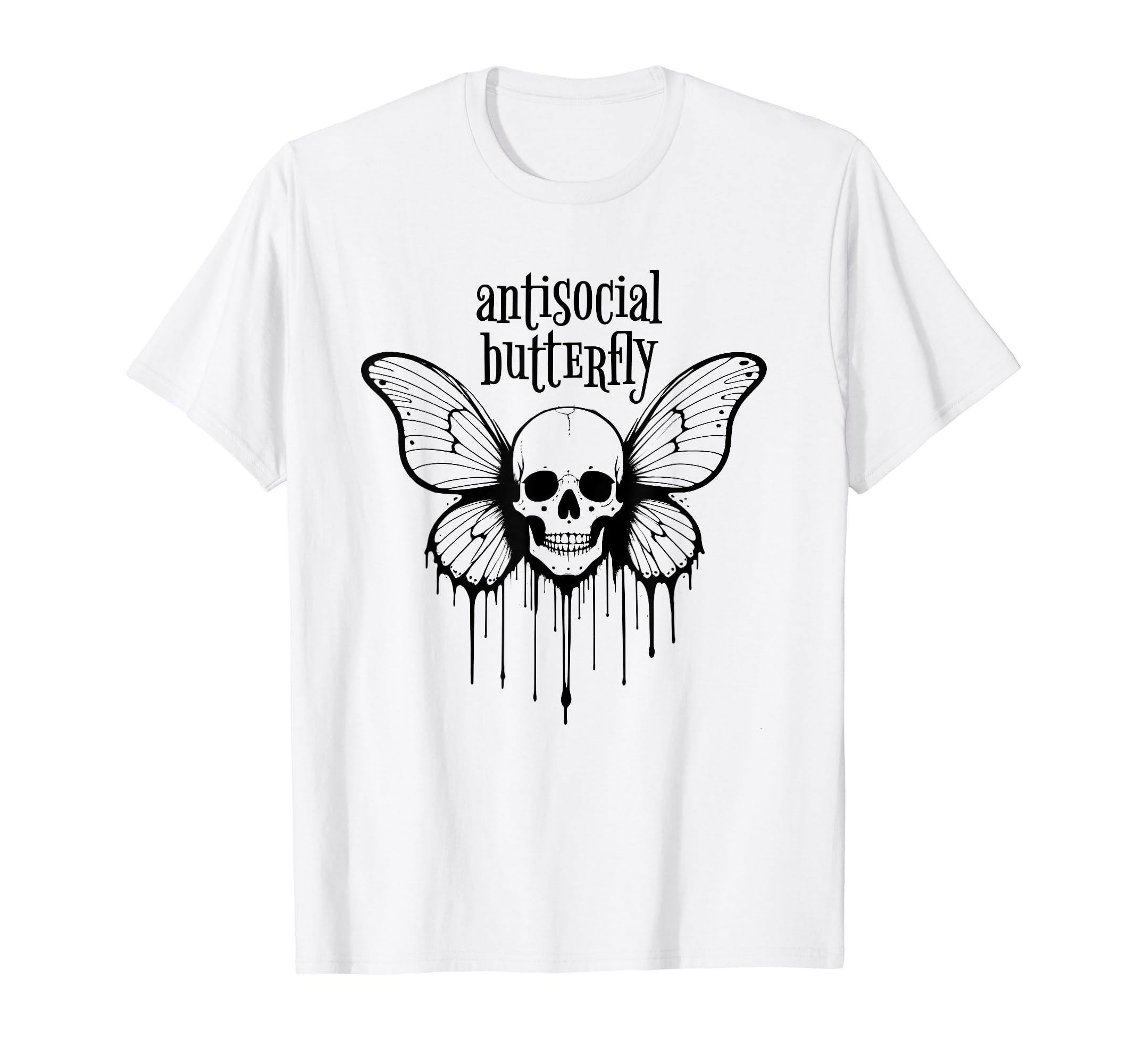 Antisocial Butterfly Introvert Macabre T-Shirt - Minimalist Print Unisex - T-Shirt, Sweatshirt, Hoodie