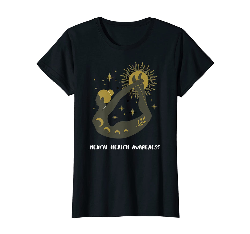 Womens Yoga Mental Health Awareness T-Shirt - Custom Art Print for Adults - T-Shirt, Sweatshirt, Hoodie