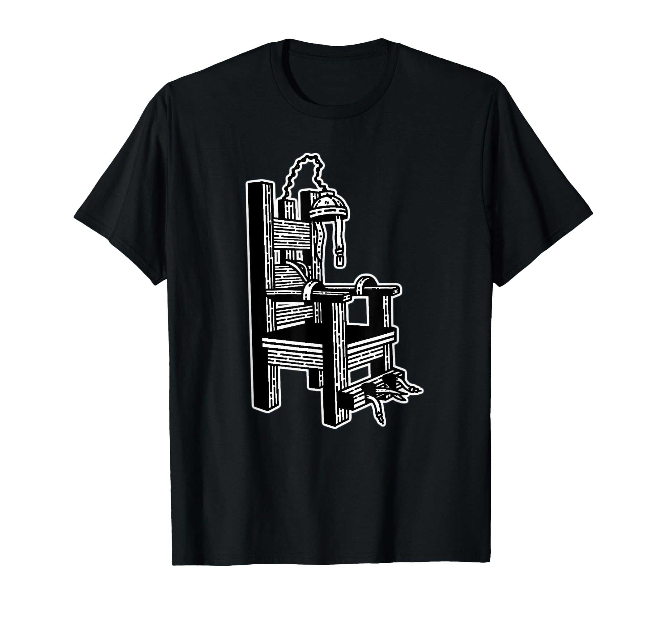 Electric Chair Blackwork Minimal T-Shirt - Streetwear Style Men Women - T-Shirt, Sweatshirt, Hoodie