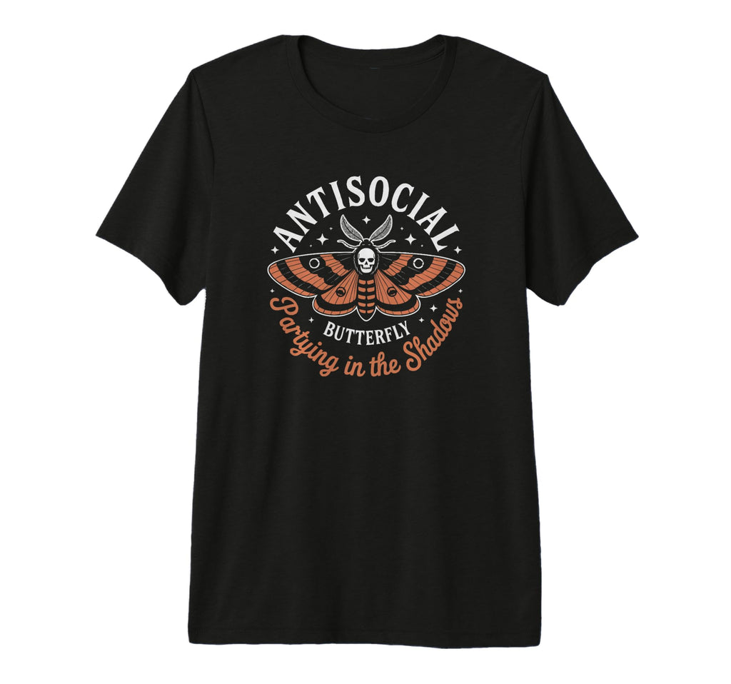 Funny Anti Social Butterfly Sarcasm T-Shirt - Minimalist Print Men Women - T-Shirt, Sweatshirt, Hoodie