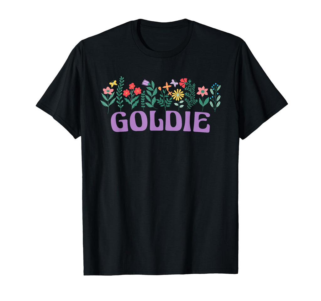 Wildflower Floral Goldie First Name T-Shirt - Novelty Apparel for Adults - T-Shirt, Sweatshirt, Hoodie