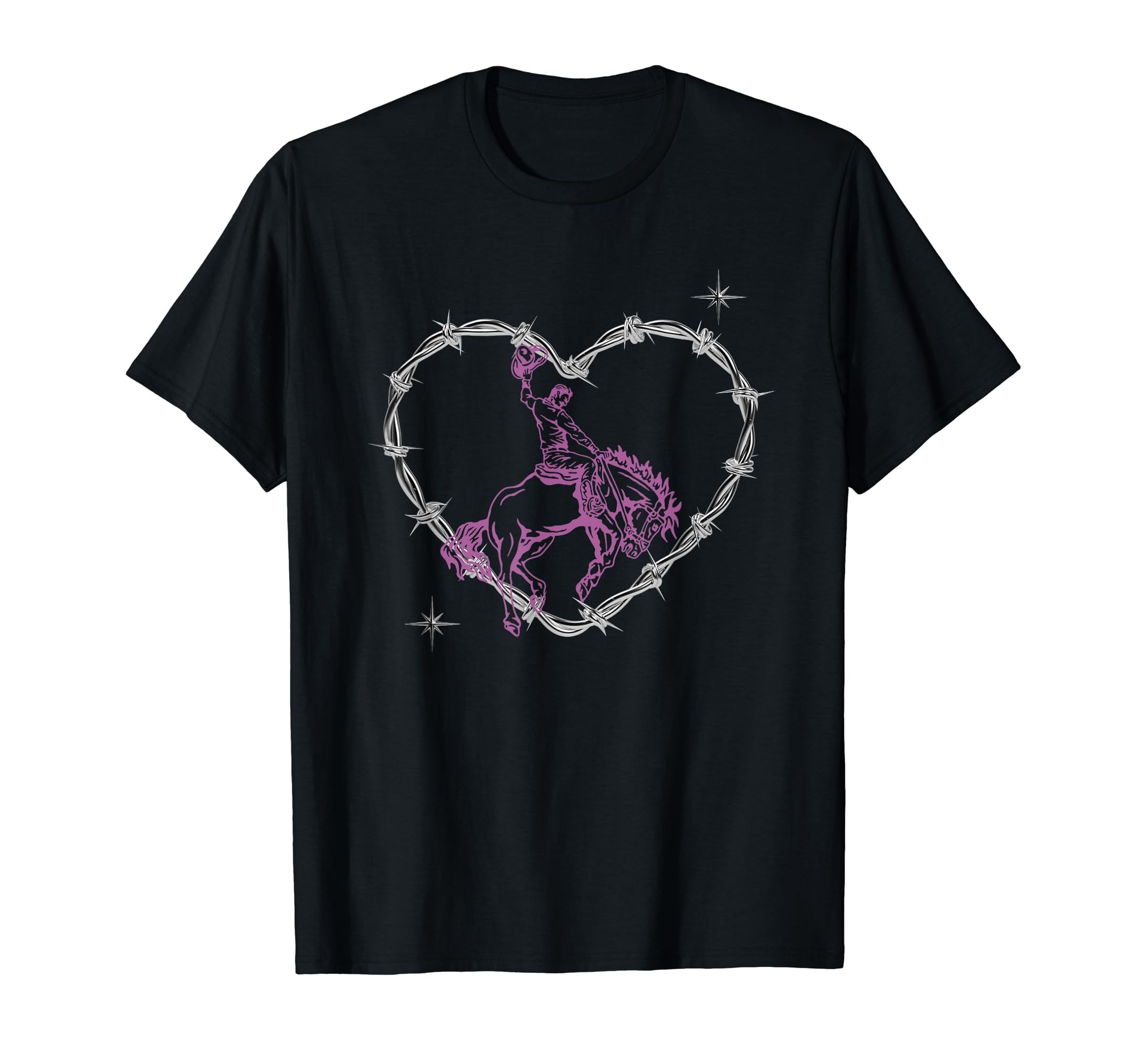 Western Bronc Horse Barbed Wire T-Shirt - Custom Art Print for Adults - T-Shirt, Sweatshirt, Hoodie