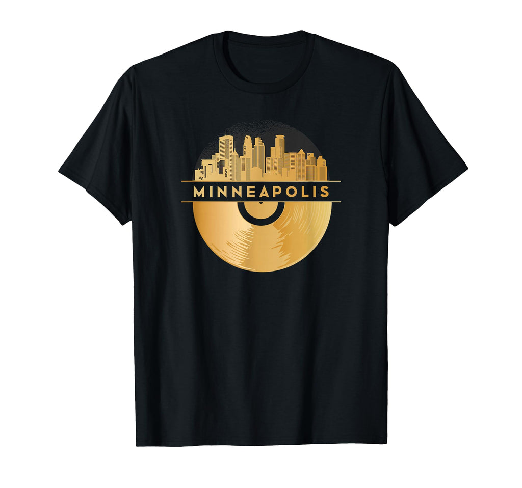 Vinyl Record Player Disco Music Skyline T-Shirt - Graphic Print Men Women - T-Shirt, Sweatshirt, Hoodie