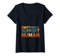 Womens Emotional Support Human V Neck T-Shirt - Graphic Print Unisex - T-Shirt, Sweatshirt, Hoodie