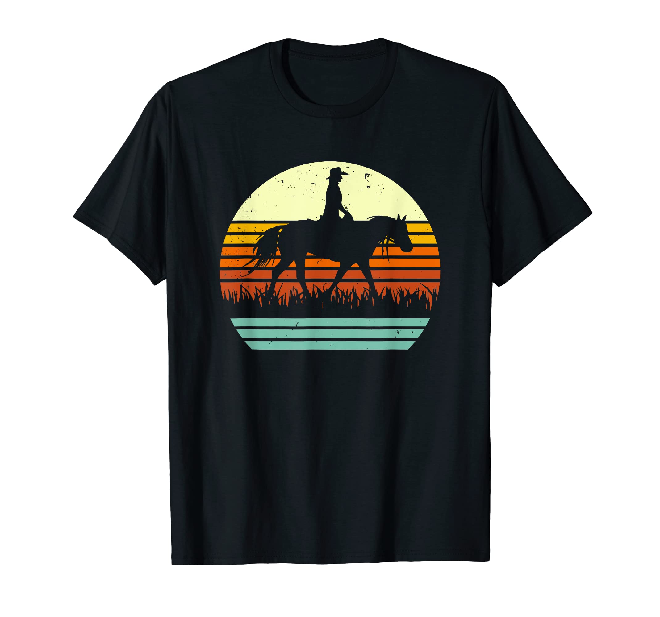 Western Horse And Rider Sun T-Shirt - Unique Graphic Unisex - T-Shirt, Sweatshirt, Hoodie