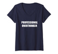 Womens Professional Overthinker V Neck T-Shirt - Minimalist Print Men Women - T-Shirt, Sweatshirt, Hoodie