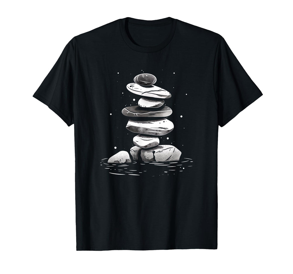 Zen Balancing Stones Art Mindfulness T-Shirt - Casual Everyday Wear Unisex - T-Shirt, Sweatshirt, Hoodie