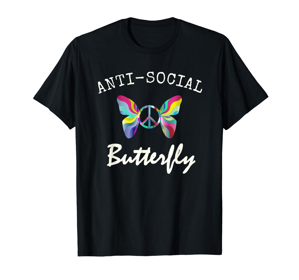 Anti Social Butterfly Peace Sign T-Shirt - Streetwear Style for Adults - T-Shirt, Sweatshirt, Hoodie