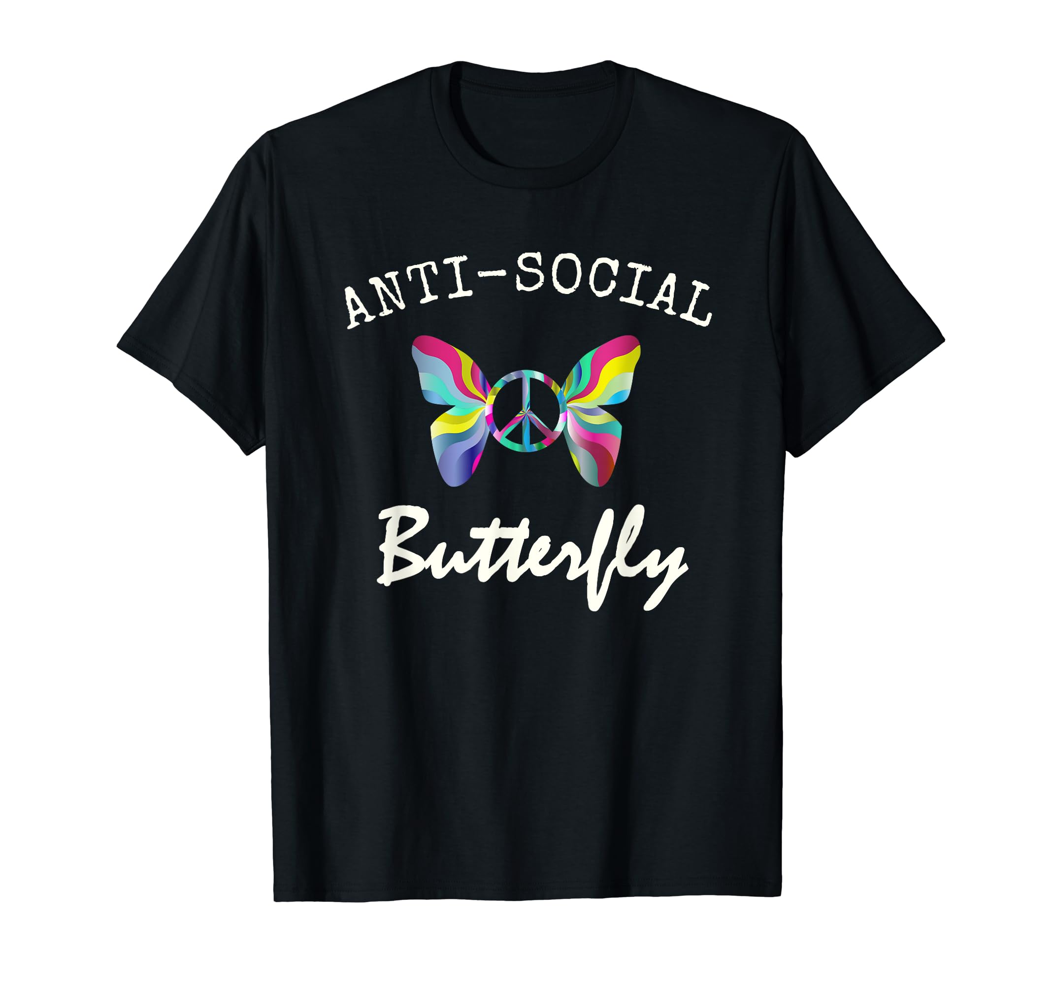 Anti Social Butterfly Peace Sign T-Shirt - Streetwear Style for Adults - T-Shirt, Sweatshirt, Hoodie