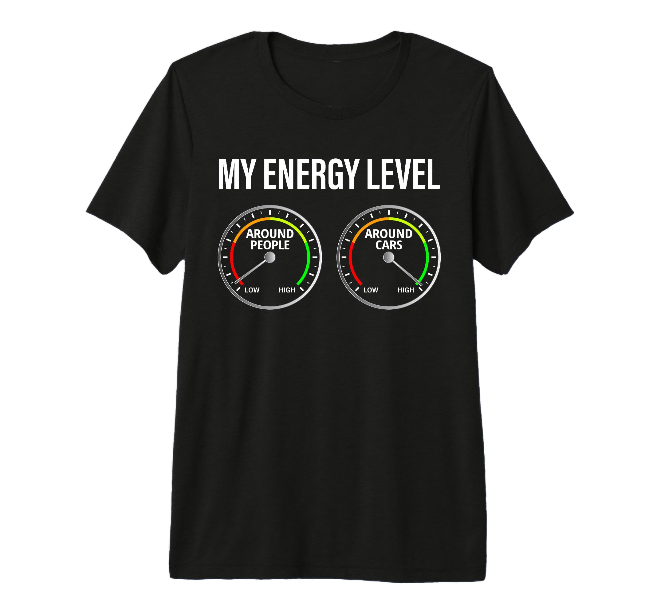 Car Enthusiast My Energy Level Funny Car T-Shirt - Minimalist Print Unisex - T-Shirt, Sweatshirt, Hoodie