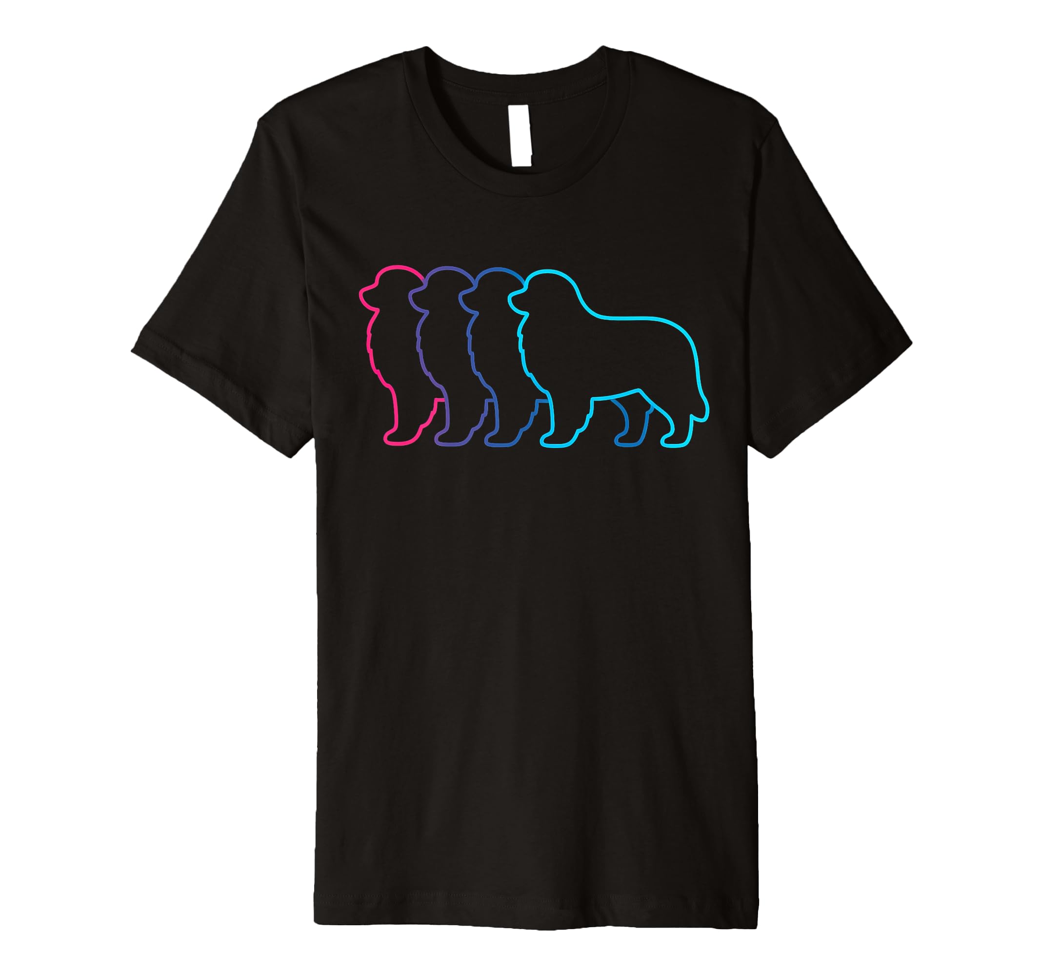 Great Pyrenees Silhouette Synthwave T-Shirt - Unique Graphic Unisex - T-Shirt, Sweatshirt, Hoodie