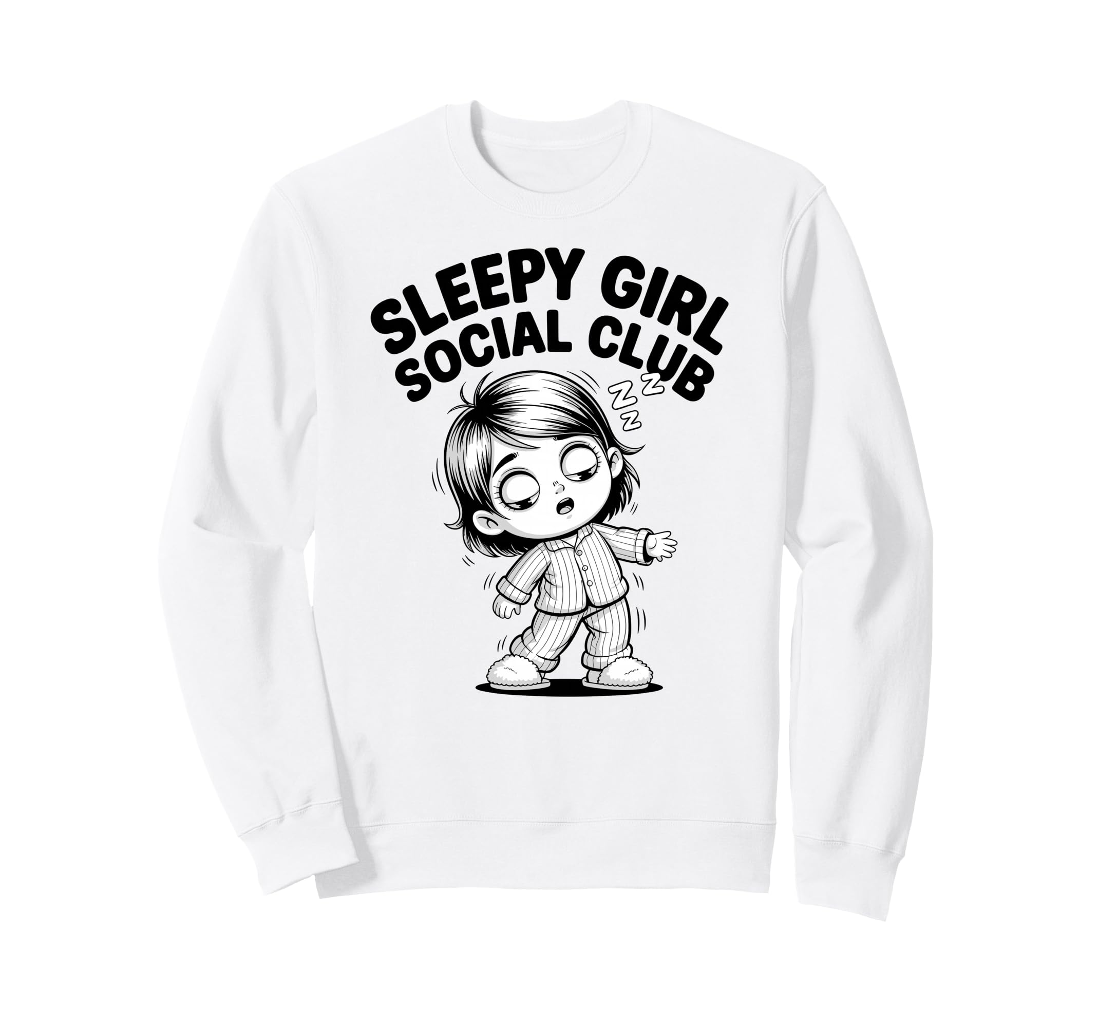 Sleepy Social Club Cozy Pajama Sweatshirt - Aesthetic Graphic Unisex - T-Shirt, Sweatshirt, Hoodie