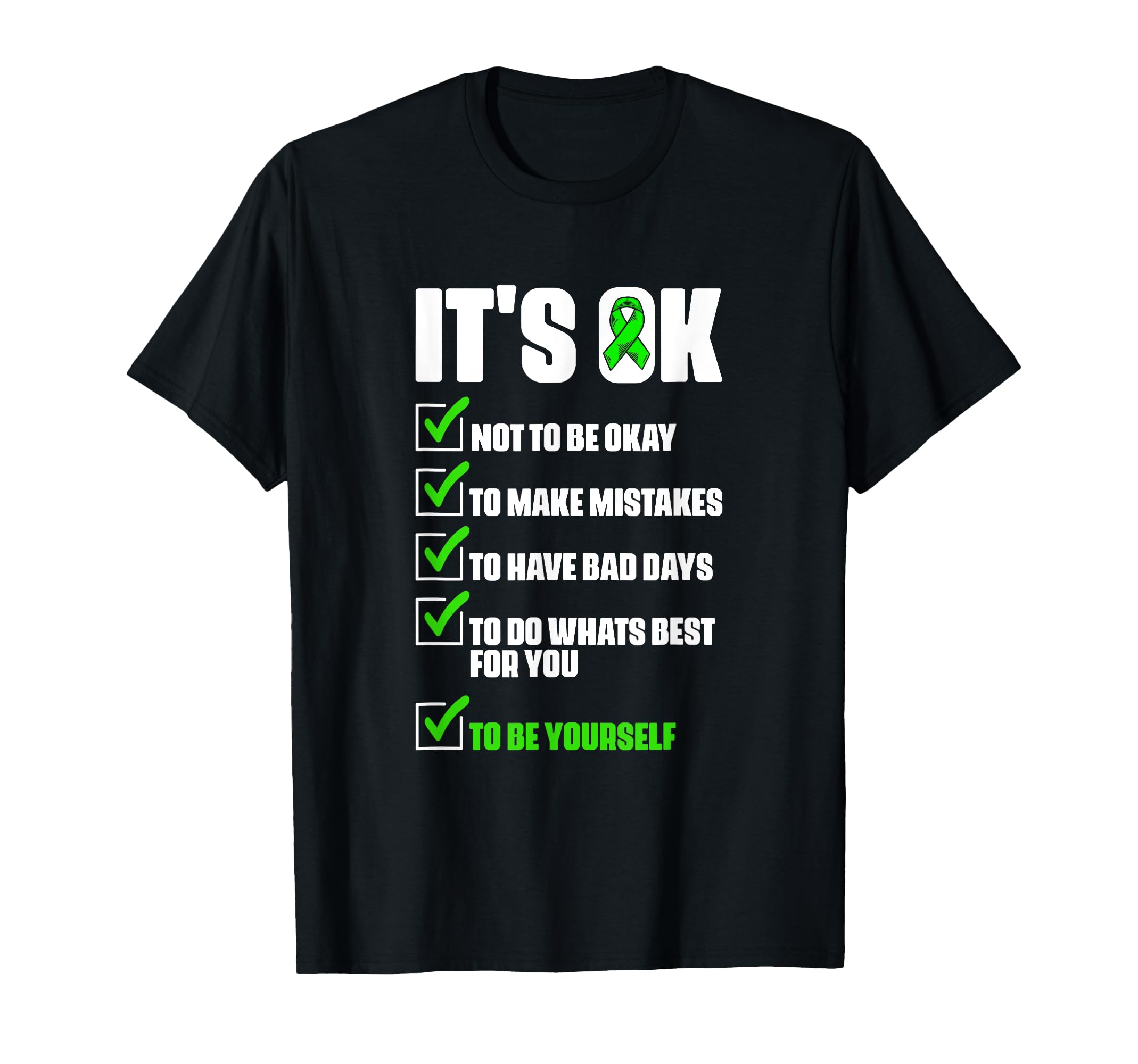 Ok Mental Illness Support Mental Health T-Shirt - Unique Graphic Unisex - T-Shirt, Sweatshirt, Hoodie