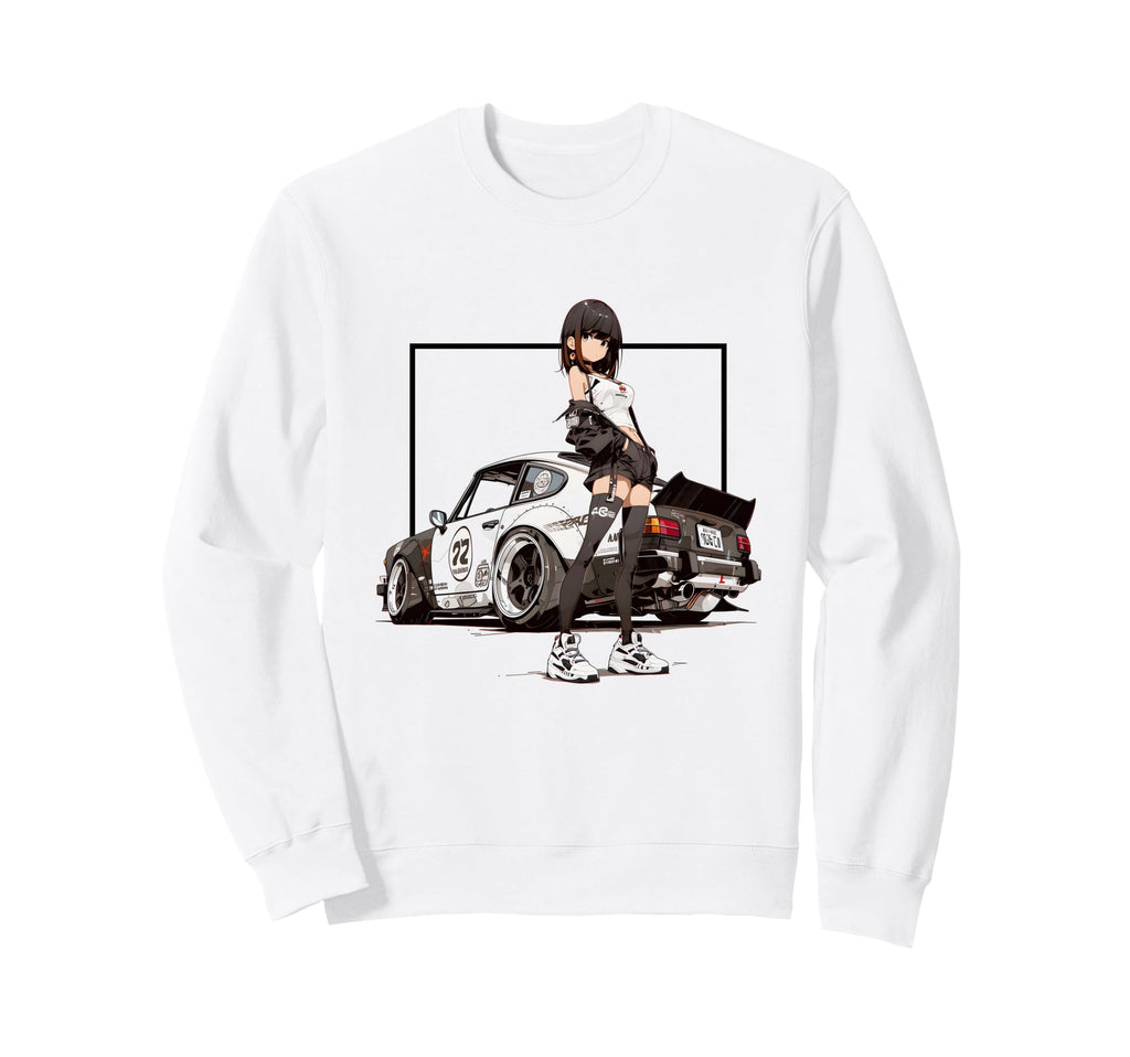 Jdm Racer Drift Culture Anime Sweatshirt - Graphic Print for Adults - T-Shirt, Sweatshirt, Hoodie