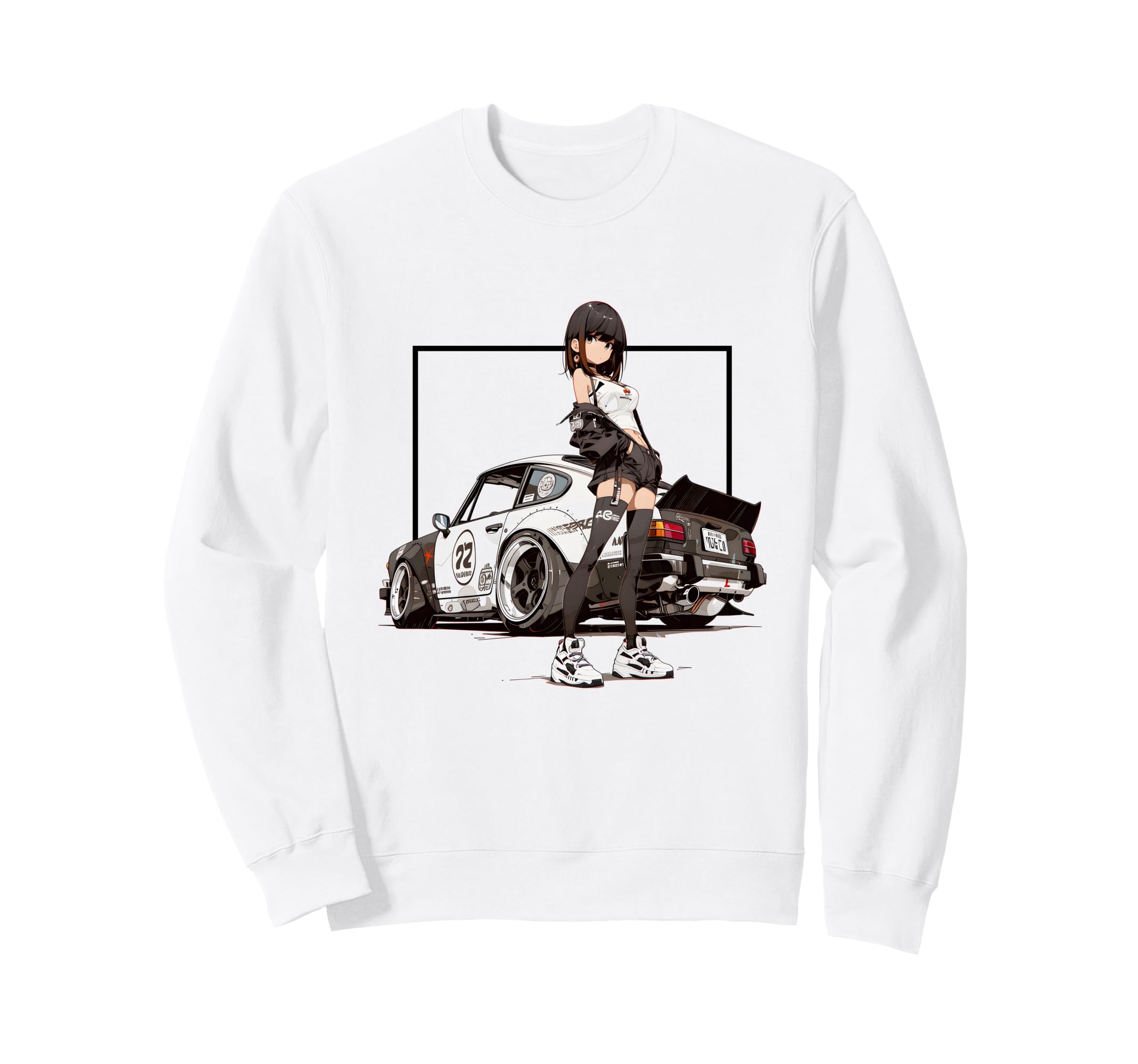 Jdm Racer Drift Culture Anime Sweatshirt - Graphic Print for Adults - T-Shirt, Sweatshirt, Hoodie