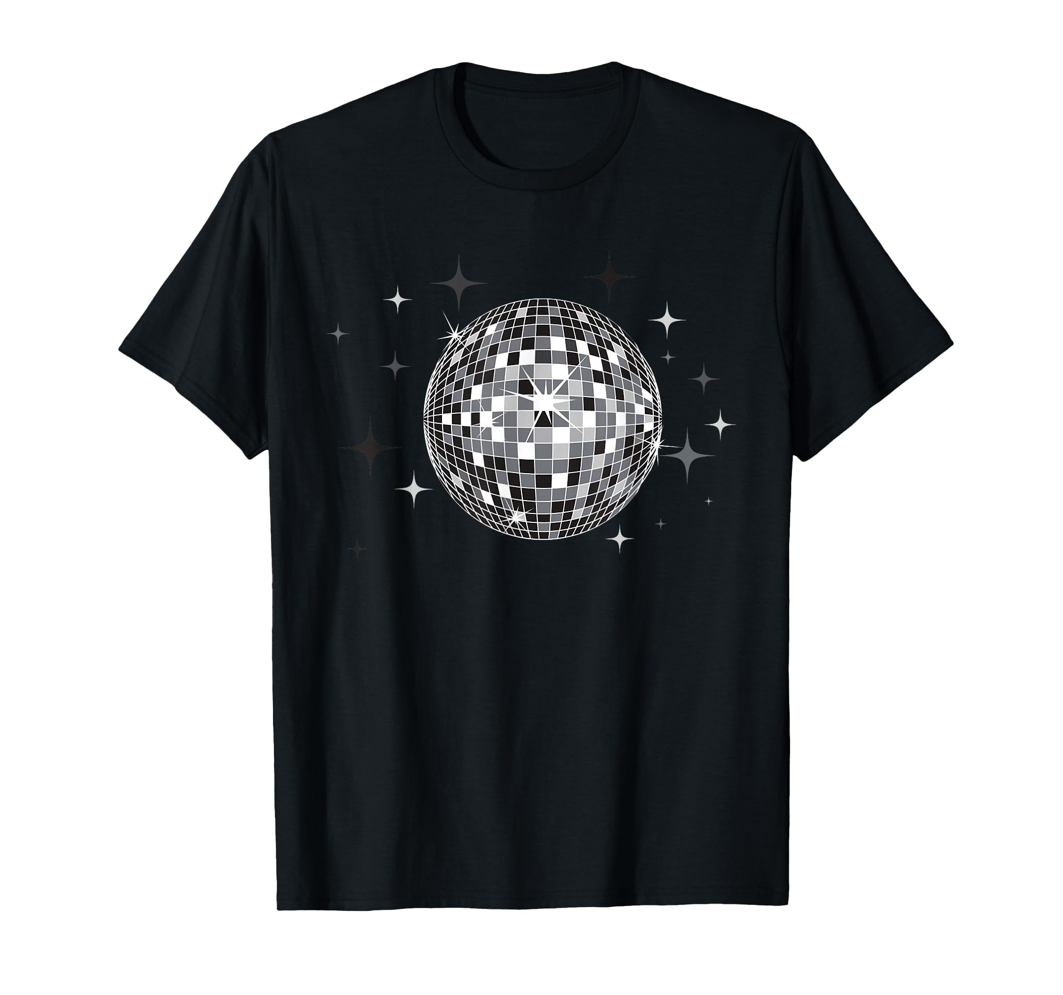 Black And White Disco Ball Club T-Shirt - Fun Novelty Design for Adults - T-Shirt, Sweatshirt, Hoodie