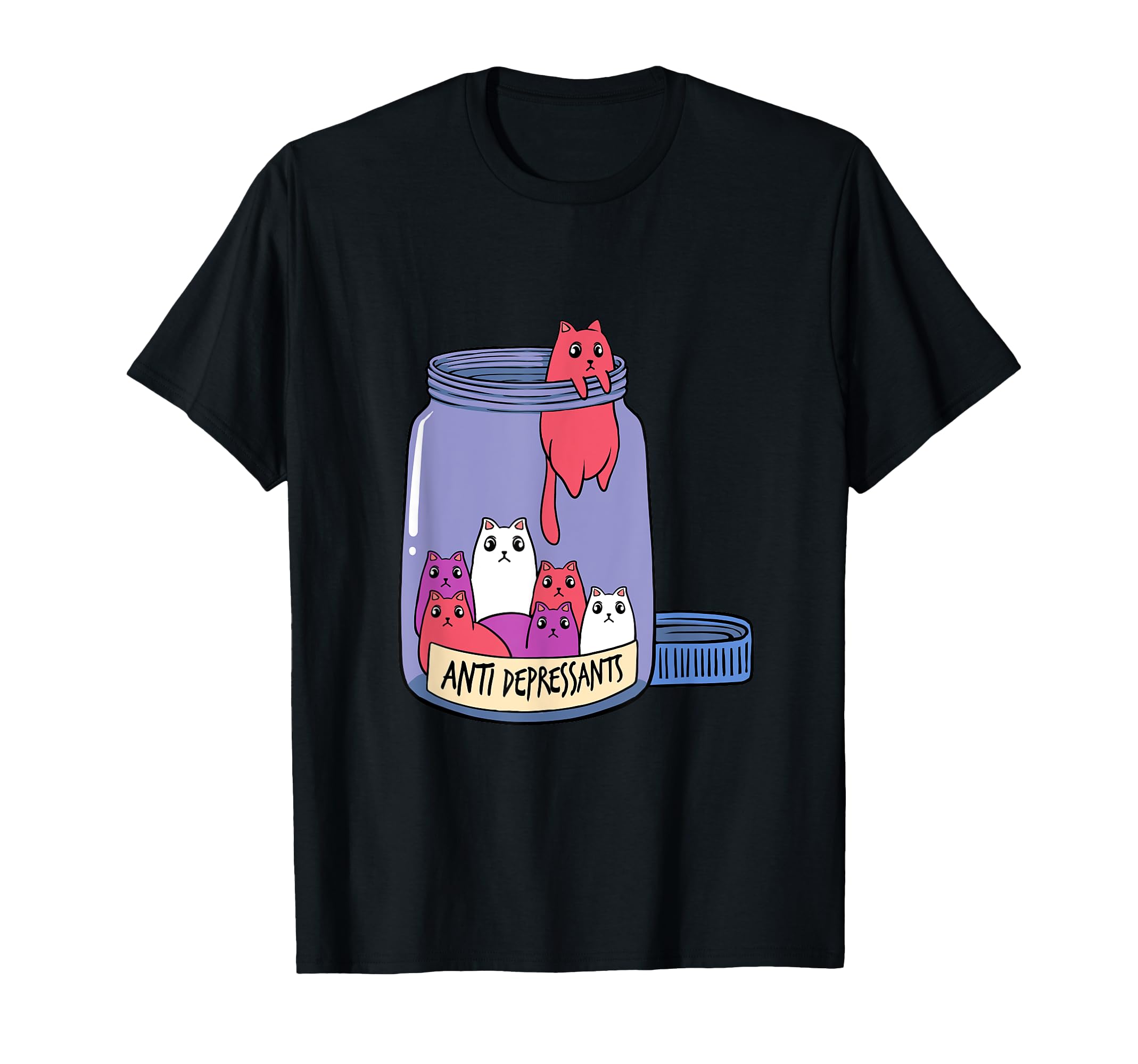 Cat Antidepressant Mental Health T-Shirt - Minimalist Print for Adults - T-Shirt, Sweatshirt, Hoodie