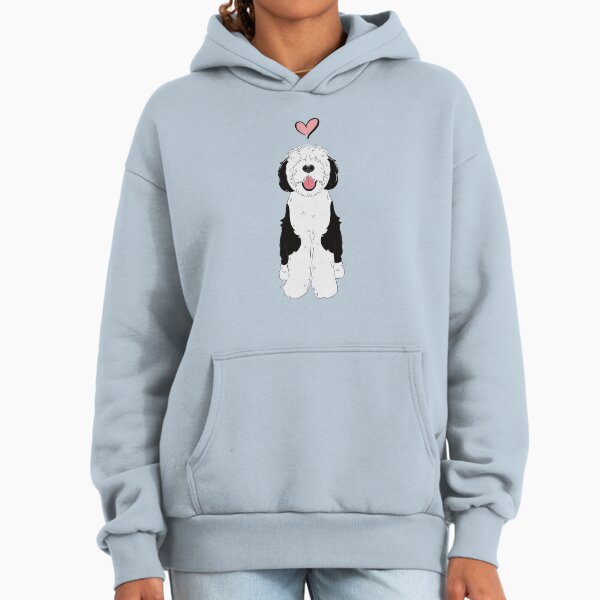 LOVE Black and White Sheepadoodle 6 navy - Adult & Kids T-Shirts, Sweatshirts & Hoodies apparel design preview 1