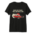 Raised Vinyl And V8S 70 Cuda Lover T-Shirt - Minimalist Print for Adults - T-Shirt, Sweatshirt, Hoodie