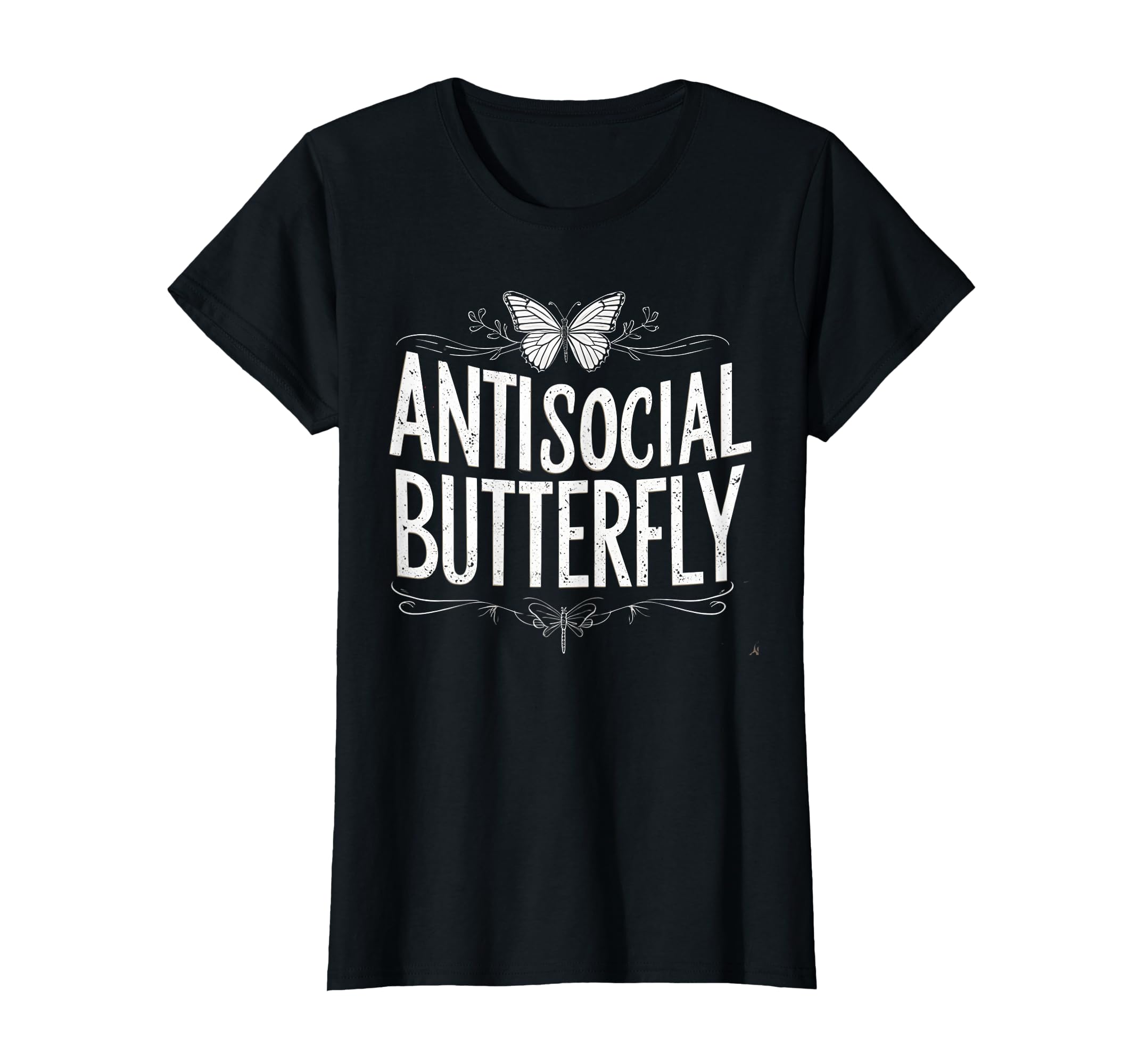 Antisocial Butterfly Funny T-Shirt - Fun Novelty Design for Adults - T-Shirt, Sweatshirt, Hoodie