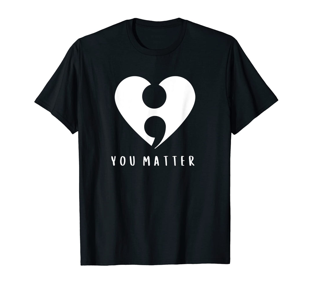 Semicolon Heart Suicide Prevention T-Shirt - Custom Art Print Unisex - T-Shirt, Sweatshirt, Hoodie
