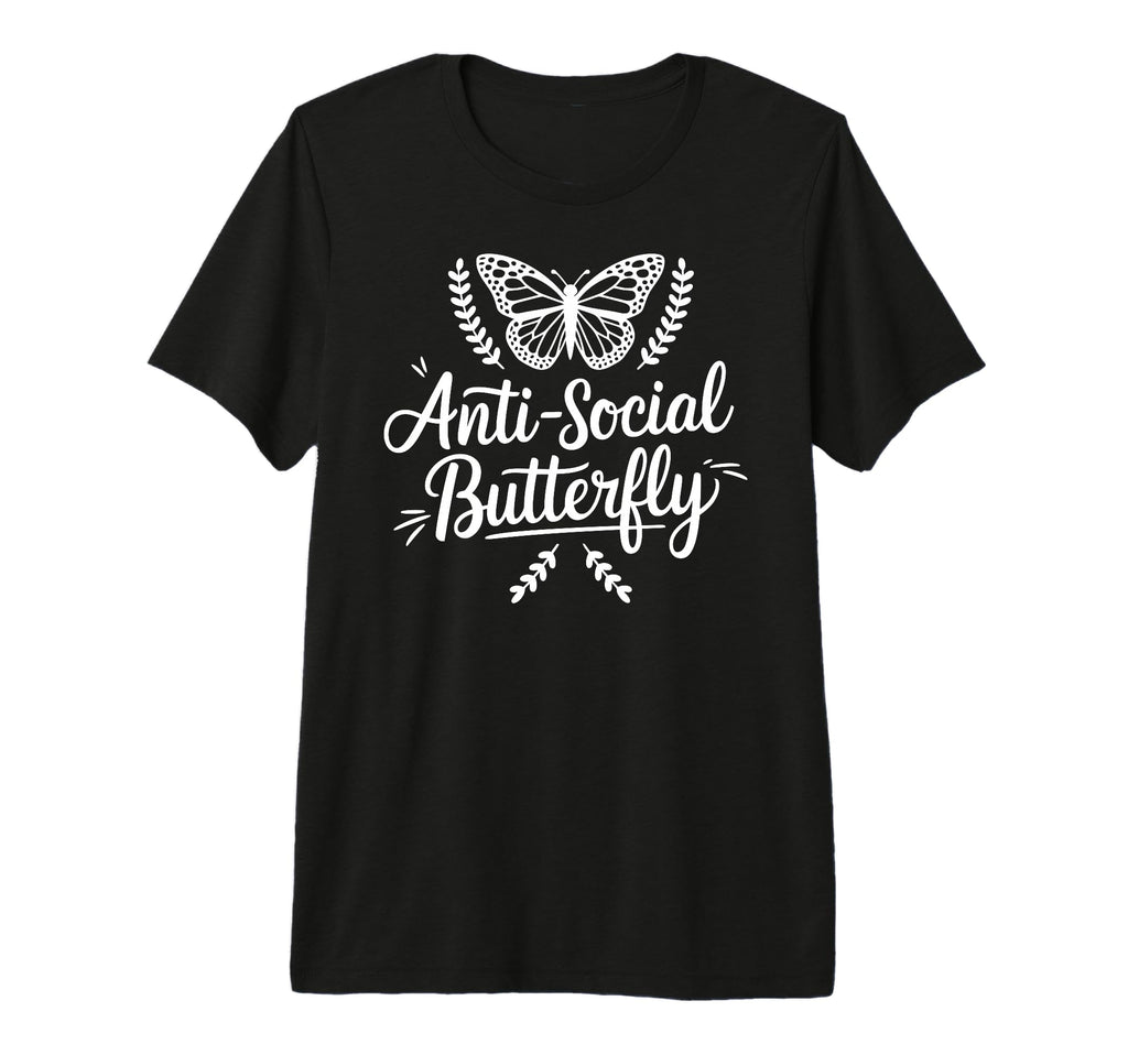 Anti Social Butterfly Tri Blend T-Shirt - Aesthetic Graphic for Adults - T-Shirt, Sweatshirt, Hoodie