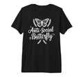 Anti Social Butterfly Tri Blend T-Shirt - Aesthetic Graphic for Adults - T-Shirt, Sweatshirt, Hoodie