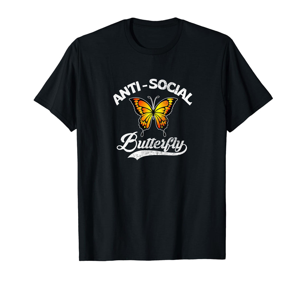 Anti Social Butterfly Shy Introvert T-Shirt - Minimalist Print Men Women - T-Shirt, Sweatshirt, Hoodie