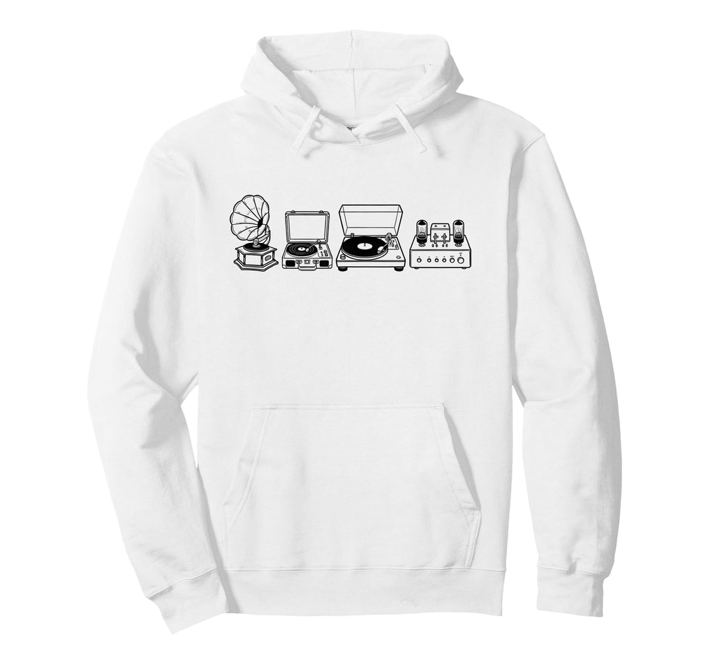 Audio Gear Vinyl Lover Record Player Hoodie - Casual Everyday Wear Unisex - T-Shirt, Sweatshirt, Hoodie