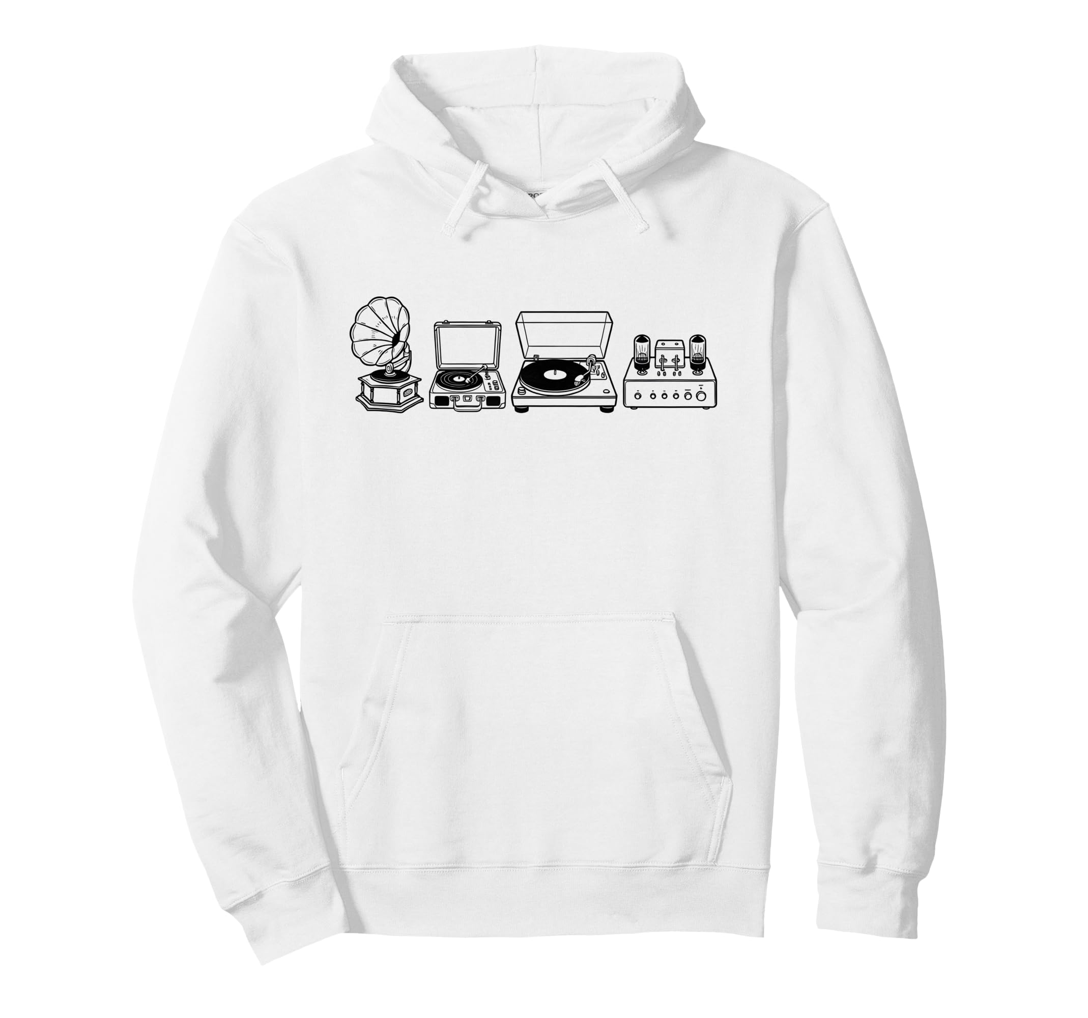 Audio Gear Vinyl Lover Record Player Hoodie - Casual Everyday Wear Unisex - T-Shirt, Sweatshirt, Hoodie
