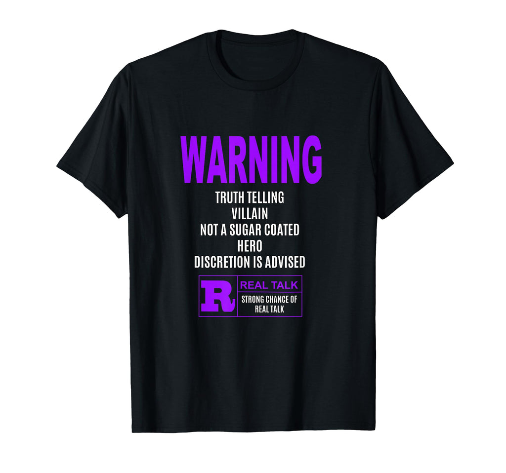 Purple Warning Truth Telling Villain T-Shirt - Minimalist Print Men Women - T-Shirt, Sweatshirt, Hoodie