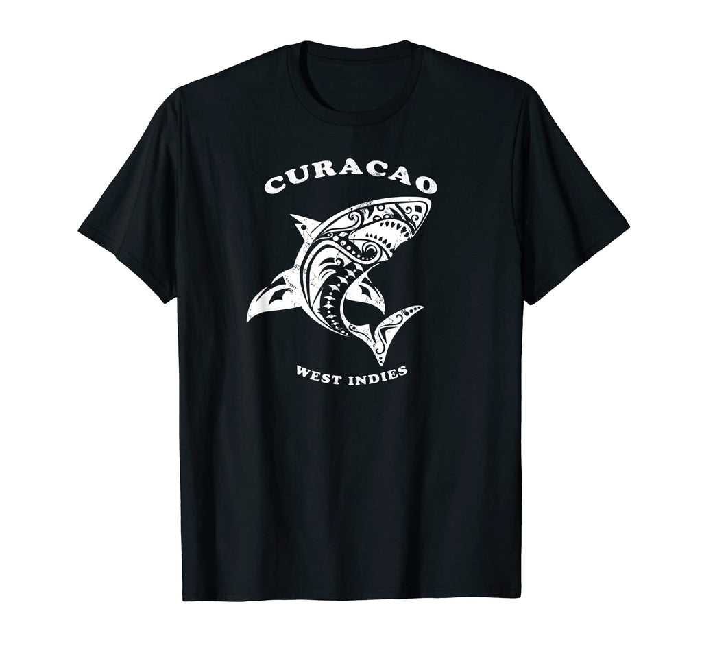 Curacao West Indies Tribal Shark T-Shirt - Fun Novelty Design for Adults - T-Shirt, Sweatshirt, Hoodie