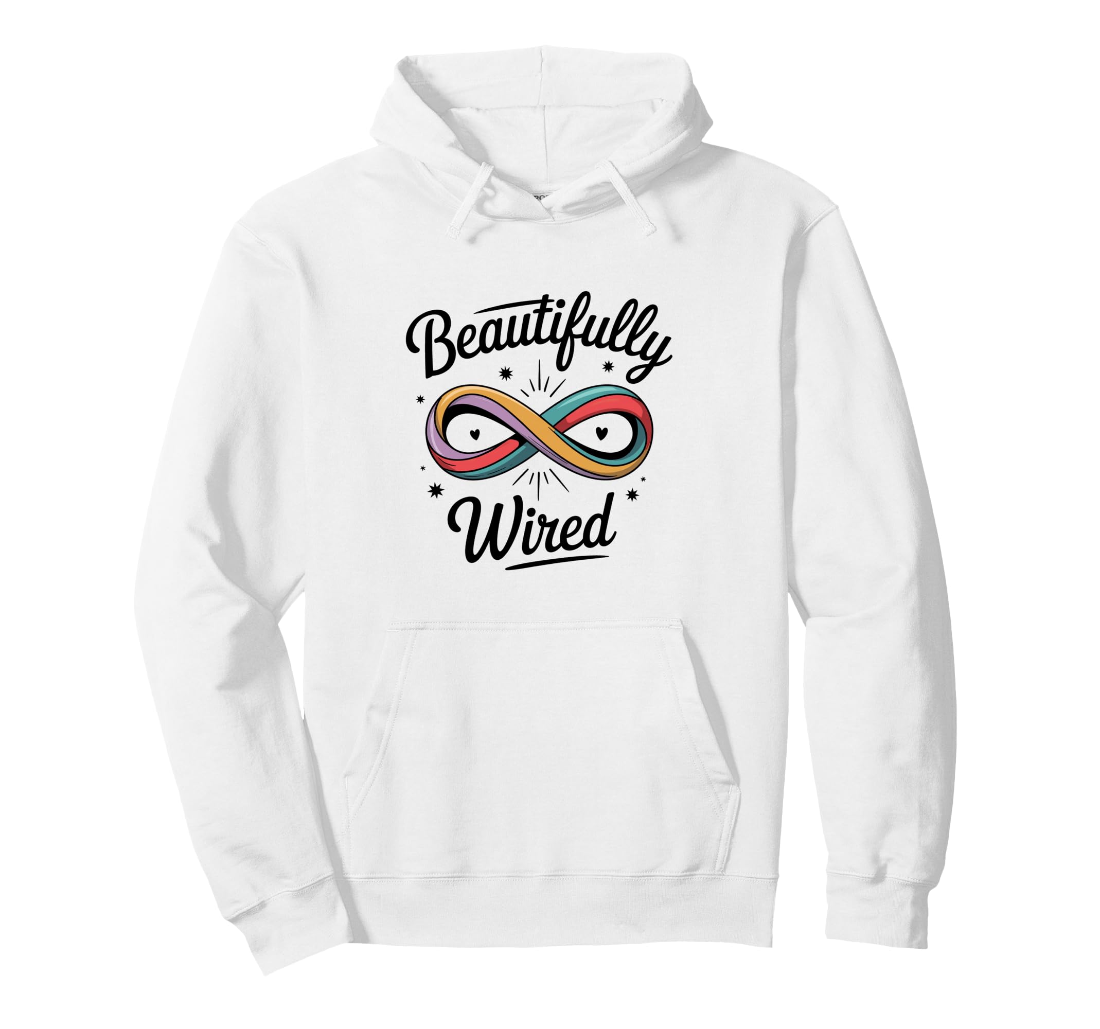 Beautifully Wired Neurodivergent Autism Hoodie - Trendy Graphic for Adults - T-Shirt, Sweatshirt, Hoodie