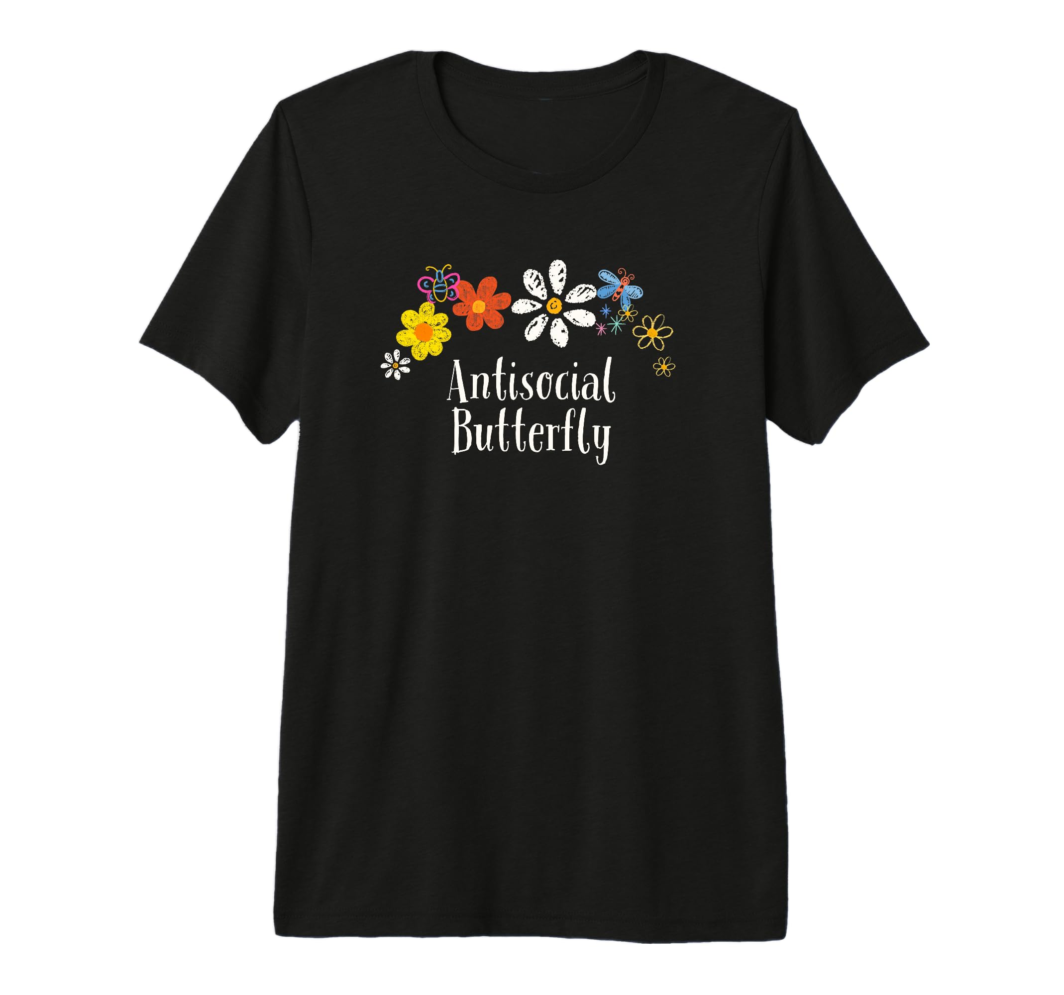 Funny Flowers Antisocial Butterfly T-Shirt - Trendy Graphic for Adults - T-Shirt, Sweatshirt, Hoodie