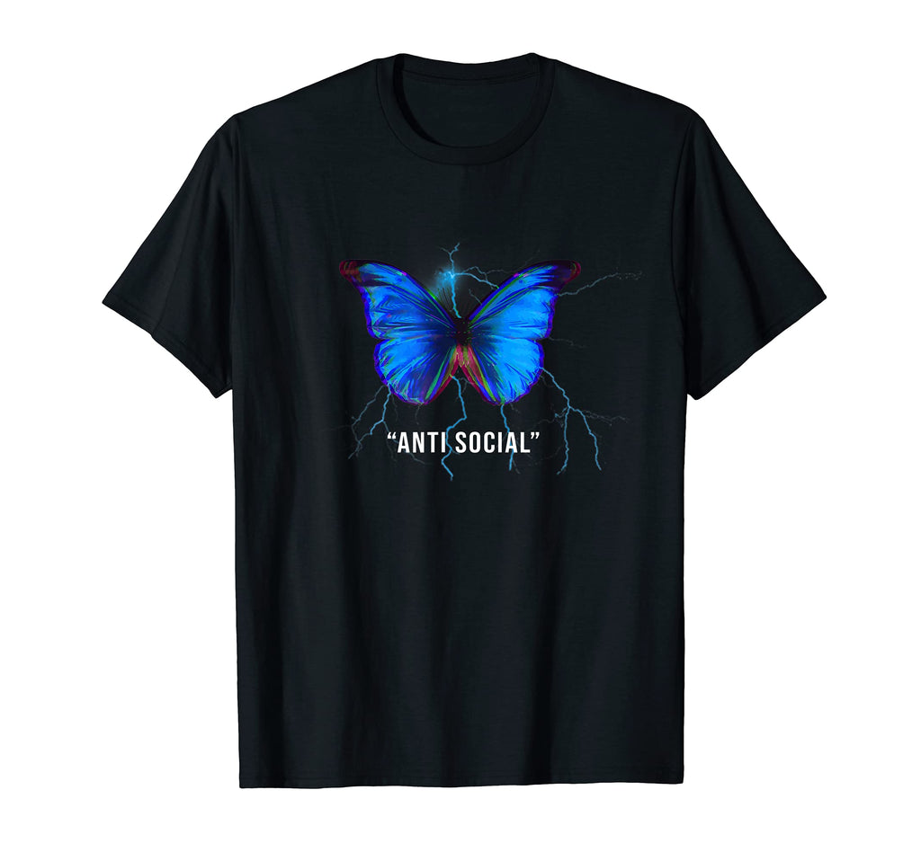 Anti Social Butterfly Aesthetic Soft T-Shirt - Trendy Graphic Men Women - T-Shirt, Sweatshirt, Hoodie