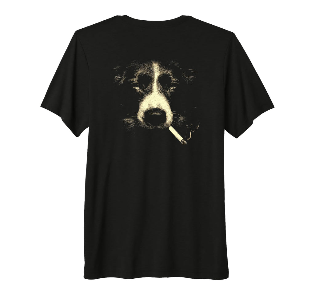 Border Collie Smoking Cigarette T-Shirt - Streetwear Style for Adults - T-Shirt, Sweatshirt, Hoodie
