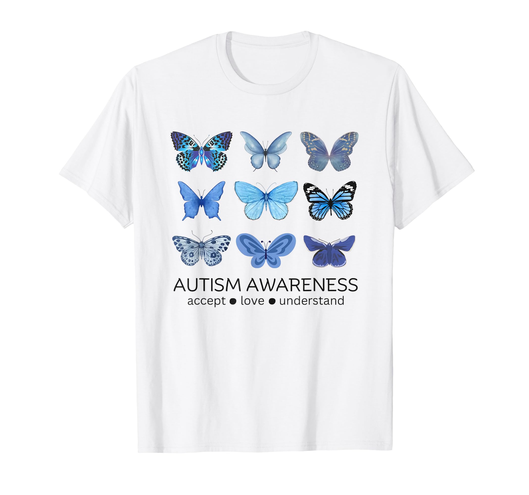 April We Wear Blue Butterfly Autism T-Shirt - Unique Graphic Men Women - T-Shirt, Sweatshirt, Hoodie