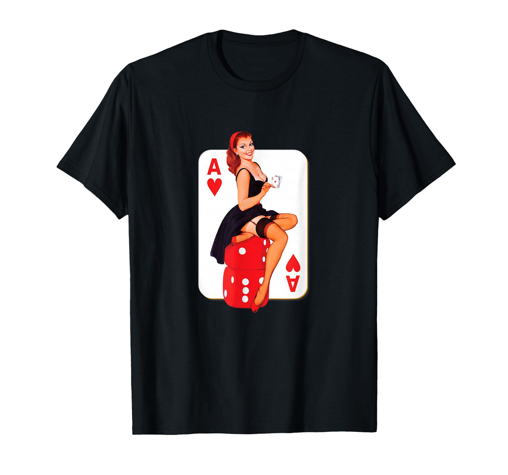 Sexy Casino Pinup T-Shirt - Minimalist Print Men Women - T-Shirt, Sweatshirt, Hoodie