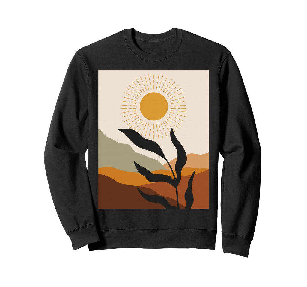 Earthy Boho Sun Nature Art Sweatshirt - Trendy Graphic Men Women - T-Shirt, Sweatshirt, Hoodie
