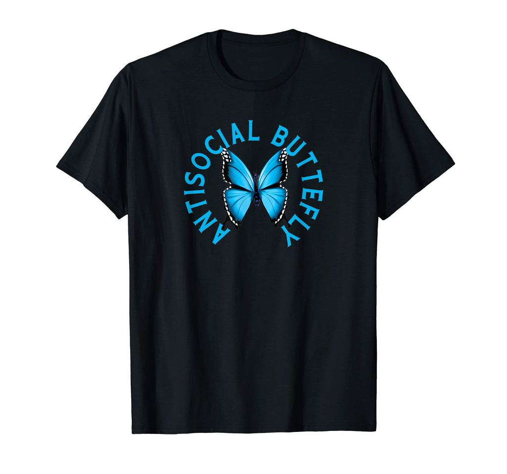Funny Antisocial Butterfly Single Blue T-Shirt - Unique Graphic Unisex - T-Shirt, Sweatshirt, Hoodie