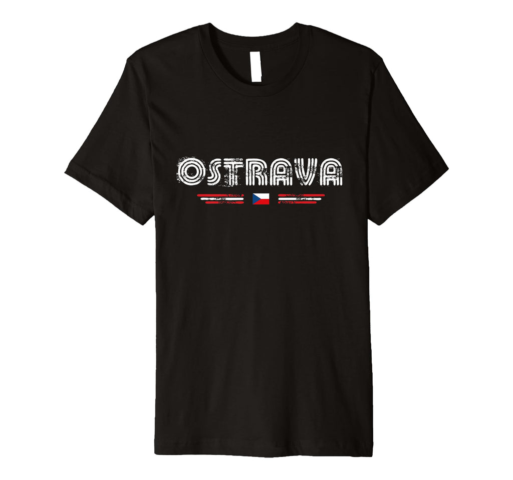 Ostrava Czechia 70S 80S Type Flag T-Shirt - Graphic Print Unisex - T-Shirt, Sweatshirt, Hoodie