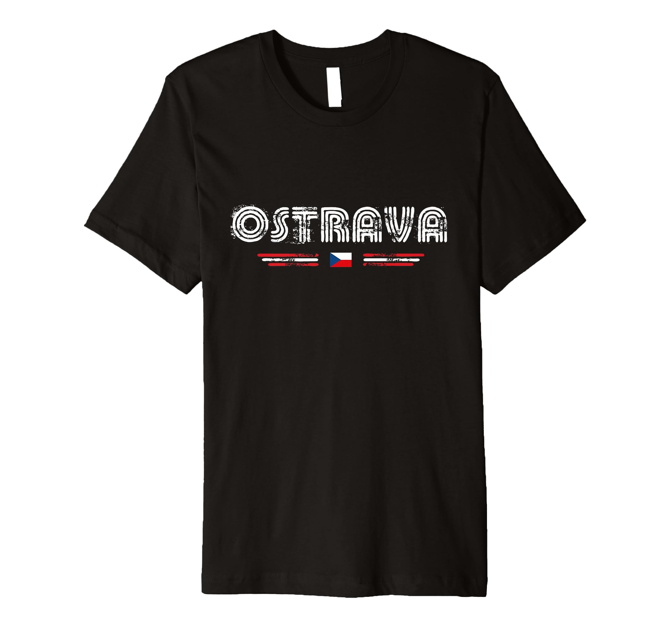 Ostrava Czechia 70S 80S Type Flag T-Shirt - Graphic Print Unisex - T-Shirt, Sweatshirt, Hoodie