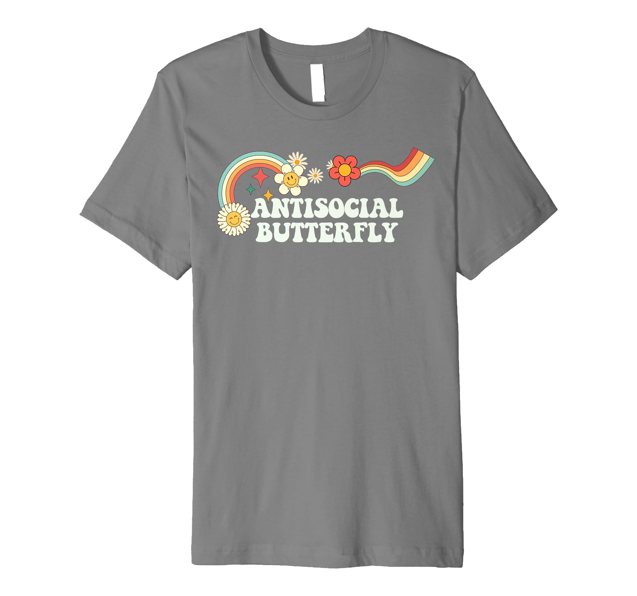 Groovy Funny Antisocial Butterfly T-Shirt - Unique Graphic Men Women - T-Shirt, Sweatshirt, Hoodie