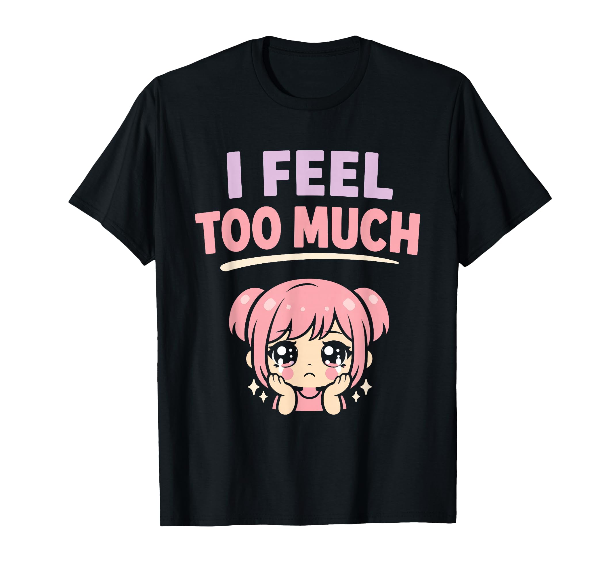 Anime Anxiety Overthinking Weeb T-Shirt - Custom Art Print for Adults - T-Shirt, Sweatshirt, Hoodie