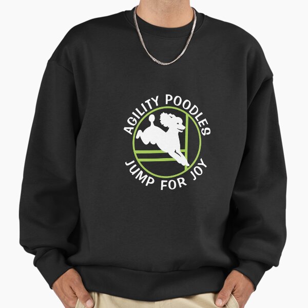 Agility Poodles Jump for Joy NickerStickers® on - Adult & Kids T-Shirts, Sweatshirts & Hoodies apparel design preview 1