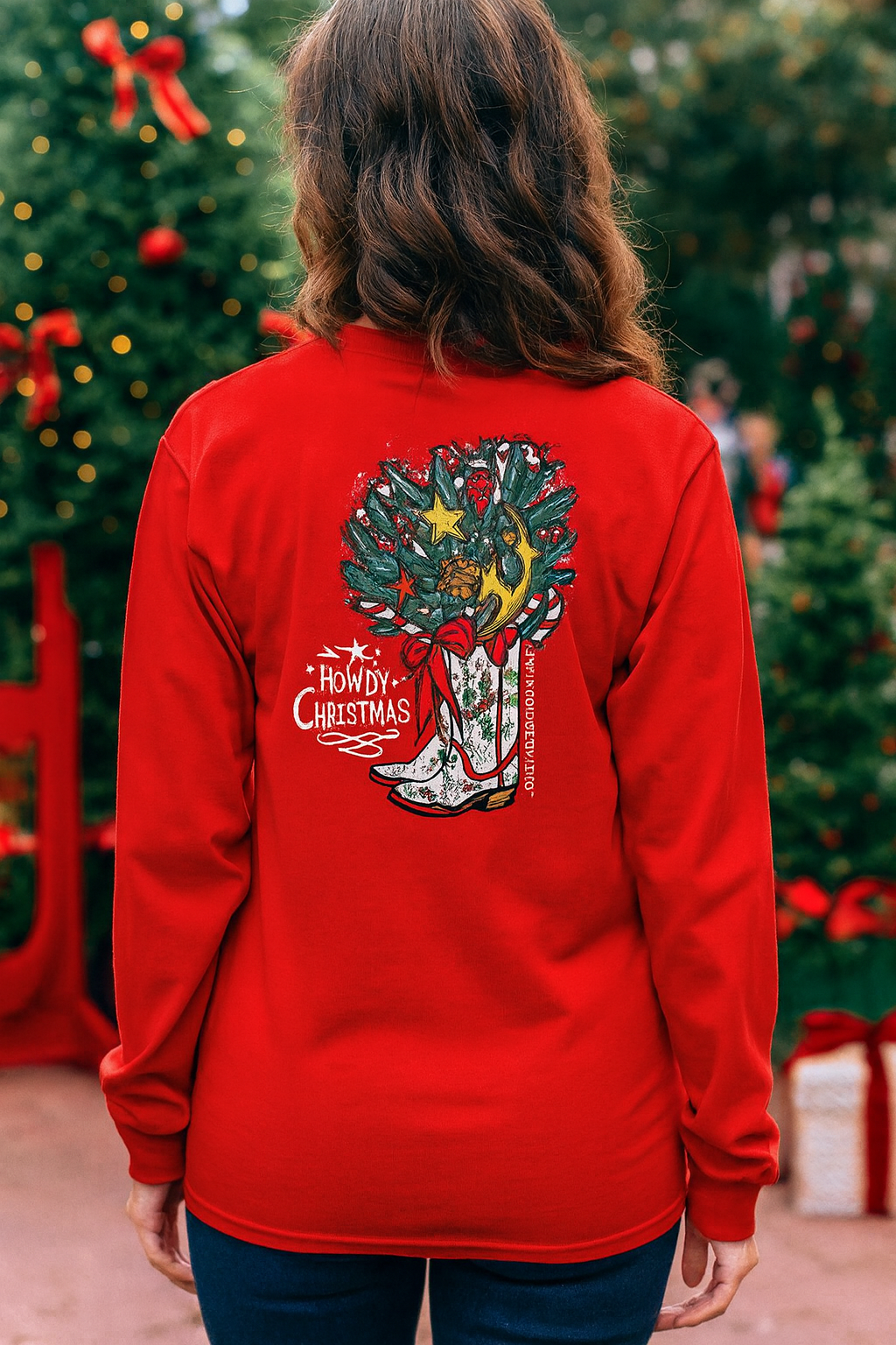 Southern Couture Classic Howdy Christmas - Adult & Kids T-Shirts, Sweatshirts & Hoodies apparel design preview 1