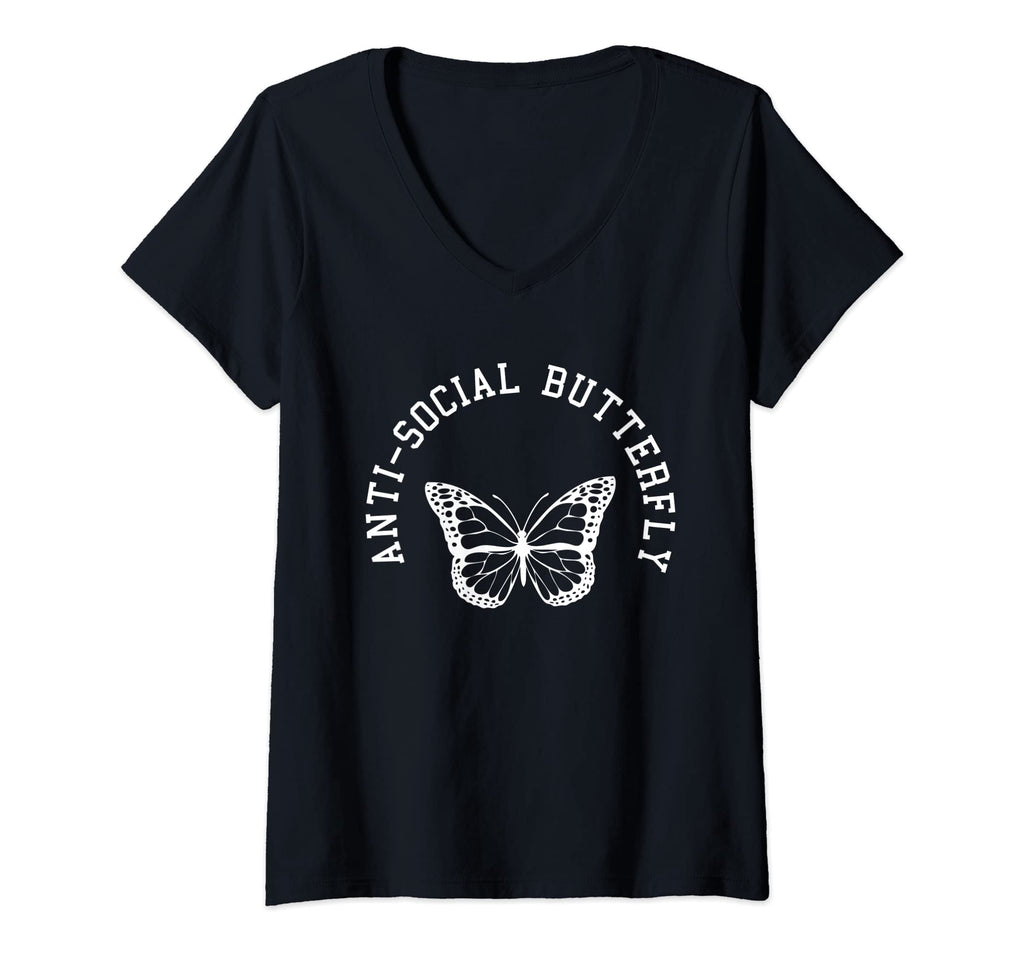 Womens Anti Social Butterfly Funny T-Shirt - Custom Art Print for Adults - T-Shirt, Sweatshirt, Hoodie