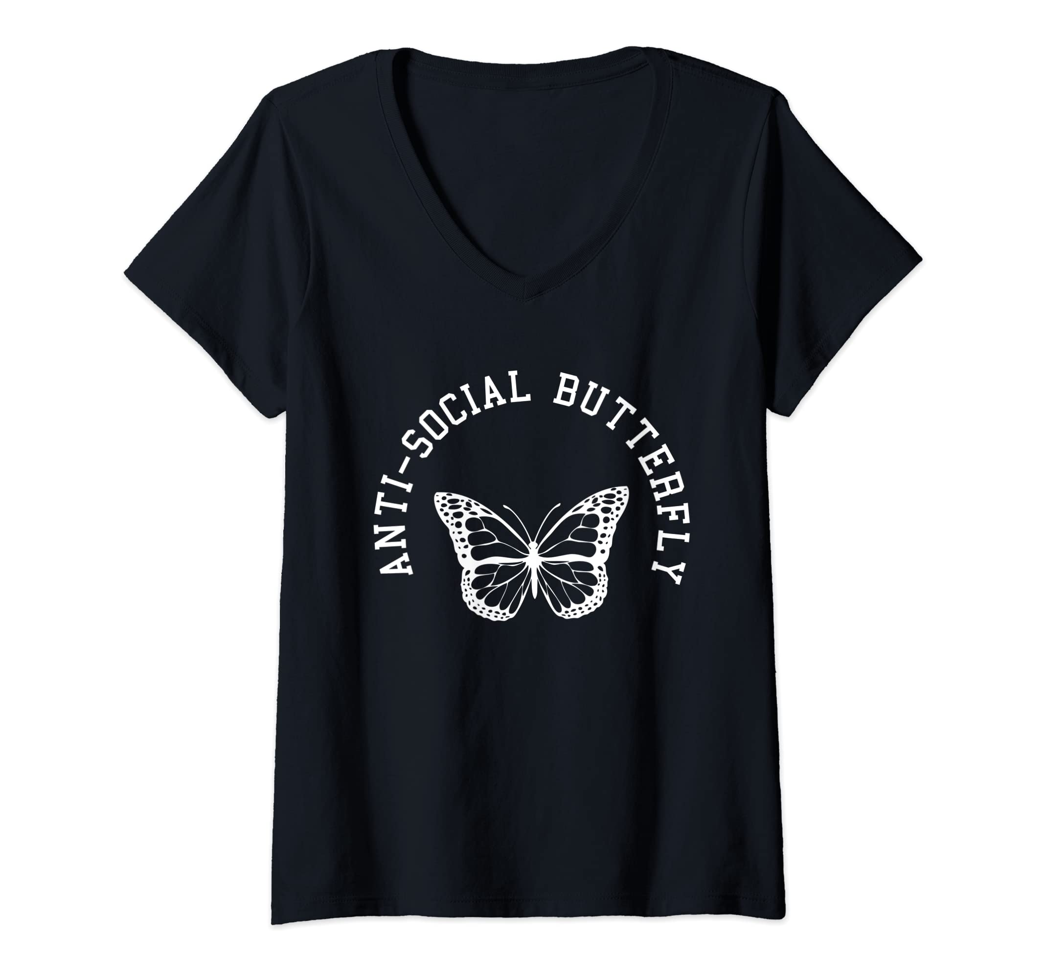 Womens Anti Social Butterfly Funny T-Shirt - Custom Art Print for Adults - T-Shirt, Sweatshirt, Hoodie