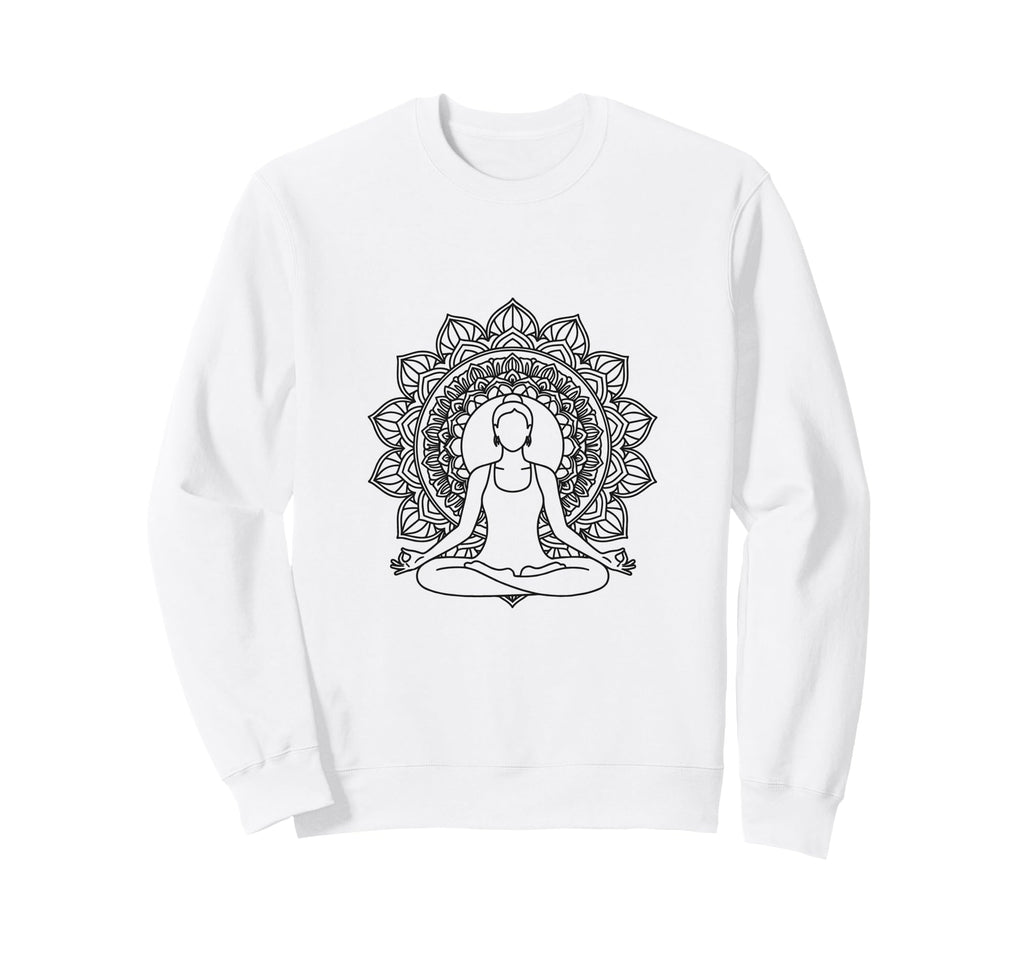 Mandala Yoga Meditation Pose Sweatshirt - Custom Art Print Men Women - T-Shirt, Sweatshirt, Hoodie