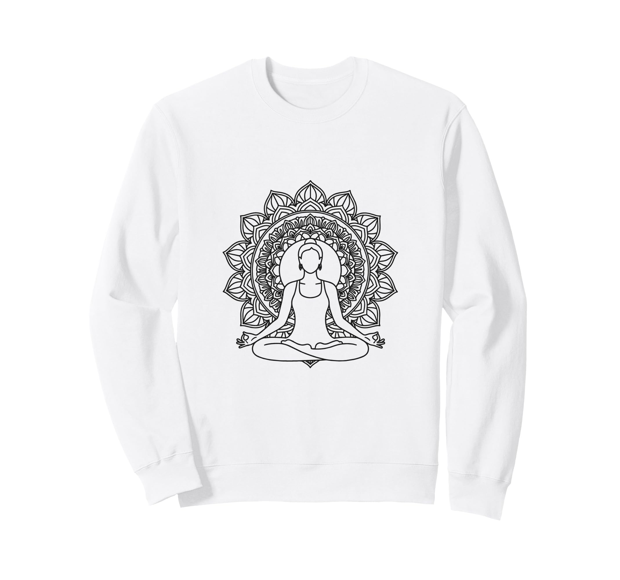 Mandala Yoga Meditation Pose Sweatshirt - Custom Art Print Men Women - T-Shirt, Sweatshirt, Hoodie